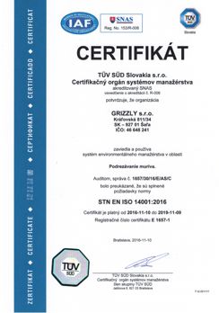 grizzly iso 14001 TUV